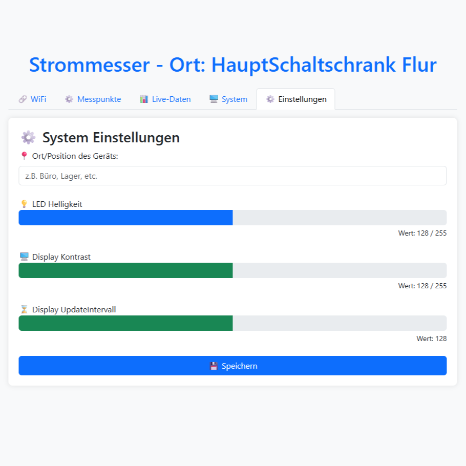 Webinterface zur Konfiguration
